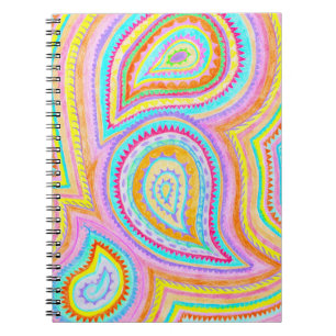 Bright Bohemian Paisley Retro Pattern Spiral Notebook