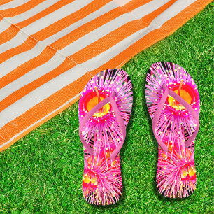 Bright Boho Gumnut Flower Floral Jandals