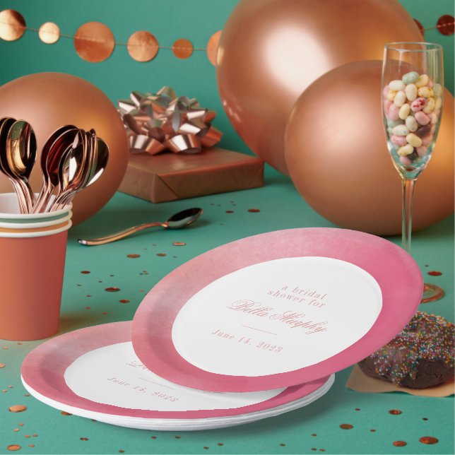 Bright Boho Ombre Bridal Shower Paper Plate (Multi)