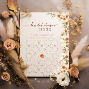 Bright Bold Boho Bridal Bingo Terracotta Roses