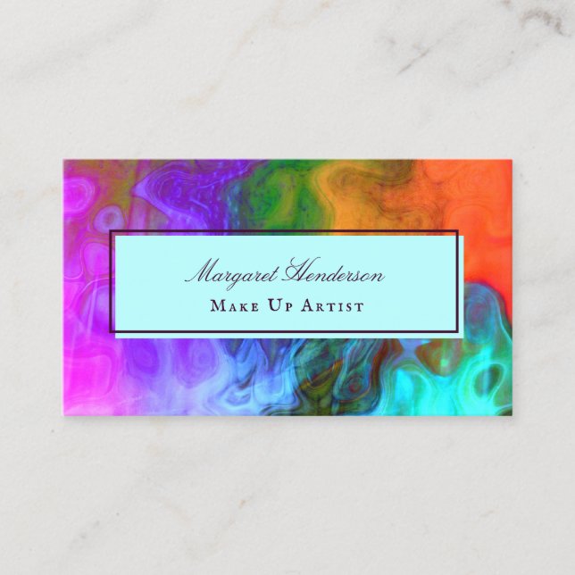 Bright Bold Colourful Creative Make Up Artist Busi Business Card (Front)