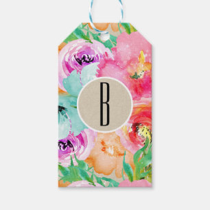 Bright Bold Colourful Floral Rustic Modern Kraft Gift Tags