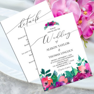Bright & Bold Colourful Florals Invitation