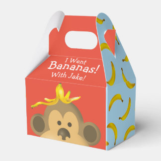 Bright Bold Colourful Go Bananas Monkey Party Favour Box