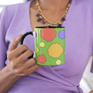 Bright bold colourful polka dot pattern Two-Tone coffee mug