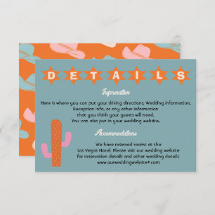 Bright Bold Cowboy Western Details Information Invitation
