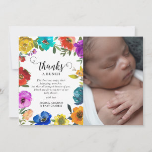 Bright & Bold Floral Baby Shower Thank You Card