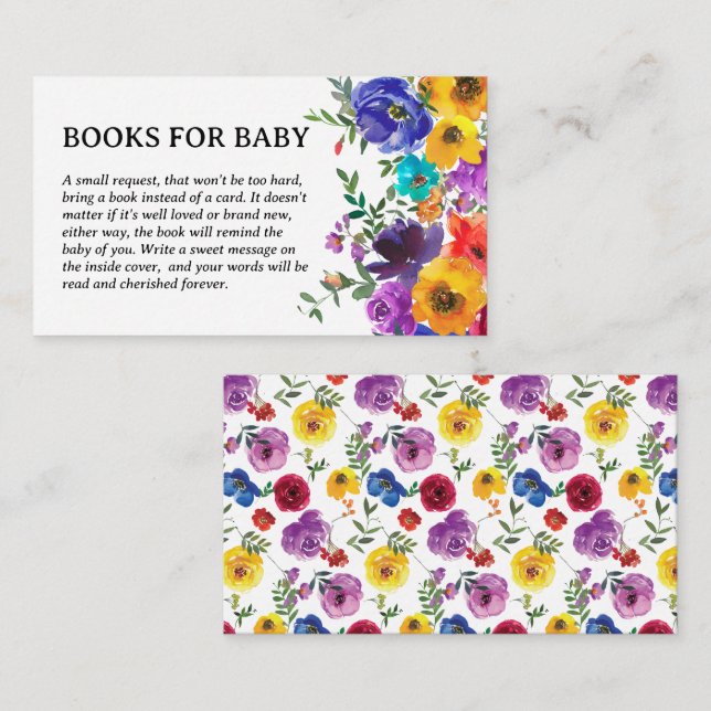 Bright & Bold Floral Books for Baby Enclosure Card (Front/Back)