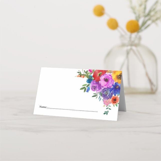 Bright & Bold Florals  Place Card (Front)