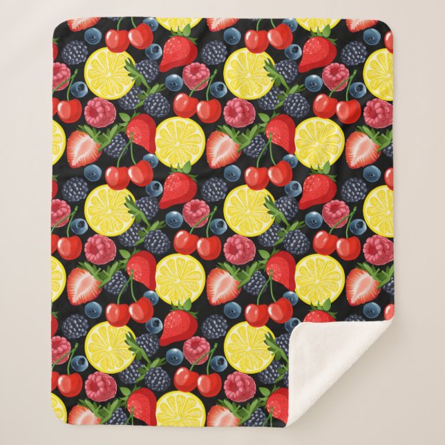 Bright & Bold Fruit Fleece Blanket  (Front)