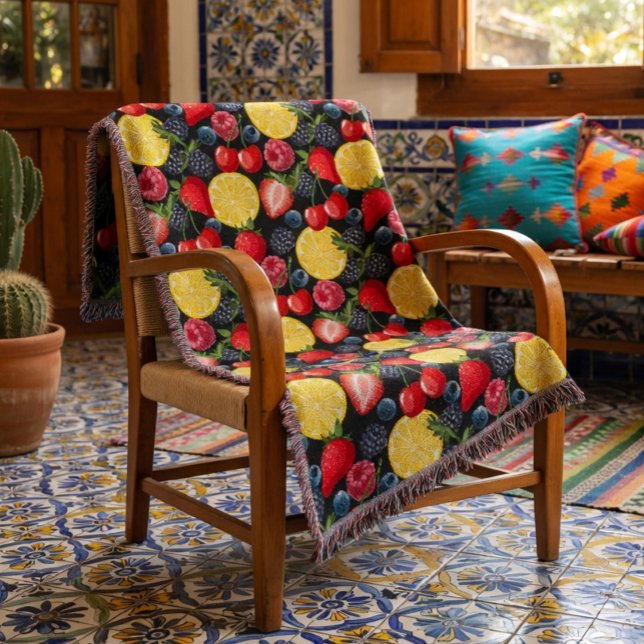 Bright & Bold Fruit Throw Blanket  (Creator Uploaded)