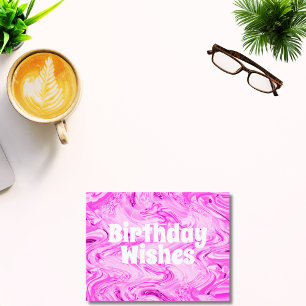 Bright Bold Modern Pink Happy Birthday Postcard