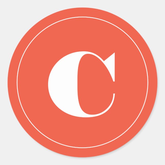 Bright bold monogram holiday envelope seal (Front)