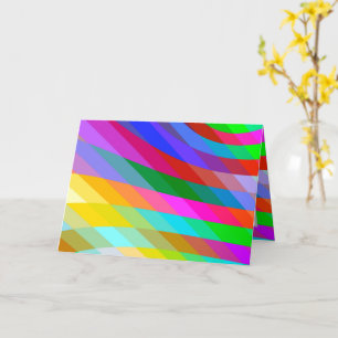 Bright Bold MultiColor Stripes Folded GreetingCard Card