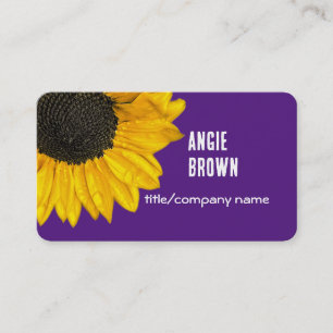 bright bold purple and yellow sunflower photograph business card