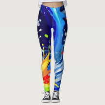 Bright Bold Rainbow Paint Splatter Asymmetrical