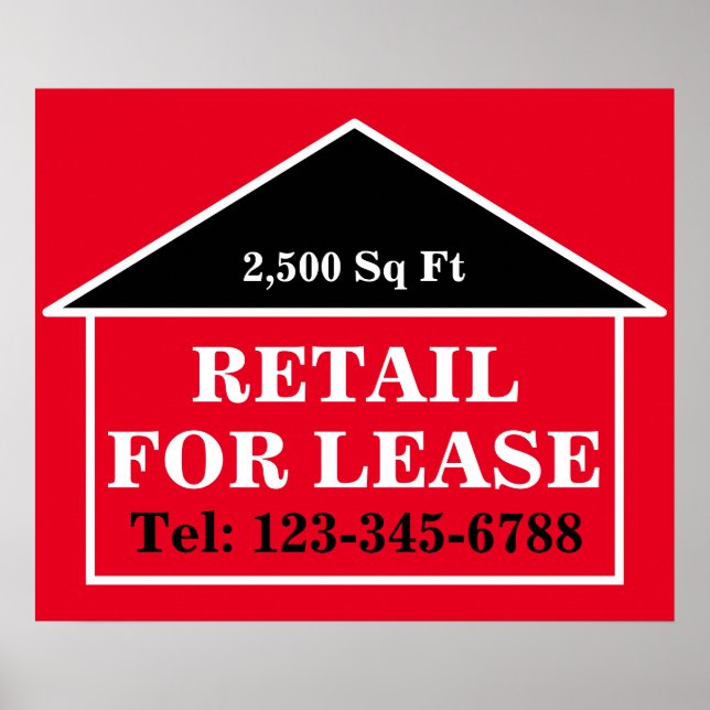 Bright BOLD Retail for Lease Real Estate Poster (Front)