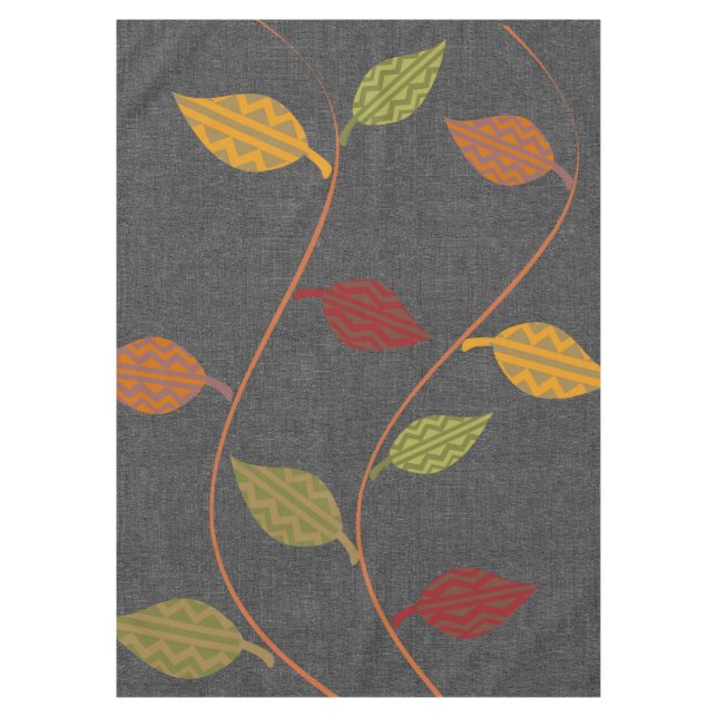 Bright Bold Rustic Fall Autumn Leaves Pattern Tablecloth (Front)