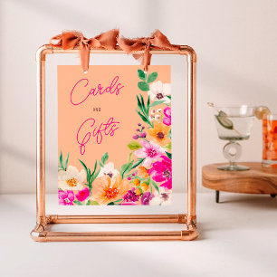 Bright bold wild flowers welcome bridal shower poster