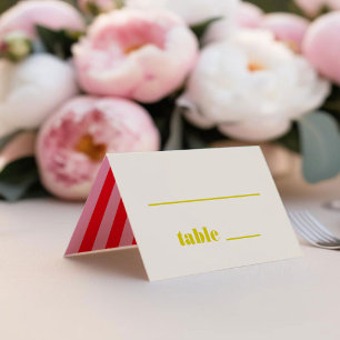 Bright BoldTypography Modern Wedding Place Card