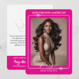 Bright Border Colour Pop Platform Pageant Card