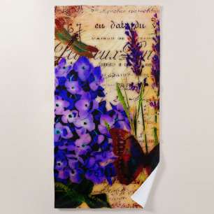 Bright botanical beach towel