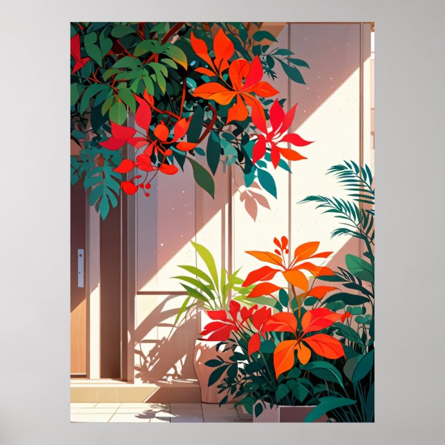 Bright Botanical Garden at the Door step Poster (Front)