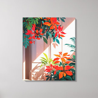 Bright Botanical Garden at the Doorstep Canvas Print