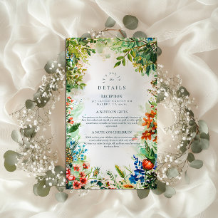 Bright Botanical Garden Wedding Enclosure Card