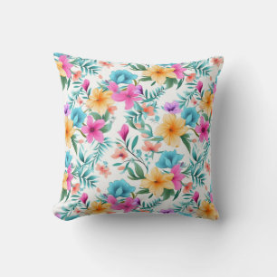 Bright Botanical Wildflower Colourful Floral Cushion