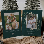 Bright Boughs | Botanical Christmas Photo Holiday Card<br><div class="desc">Elegant and festive holiday photo card frames your favourite vertical or portrait orientated image with a subtle deckled edge border and white and green holiday foliage peeking out at the corners. "Merry Christmas" or your choice of greeting appears beneath, along with your family name. Add an additional three photos to...</div>