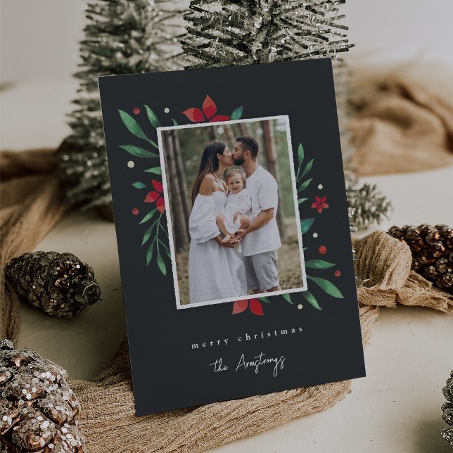 Bright Boughs | Botanical Christmas Photo Holiday Card (Creator Uploaded)