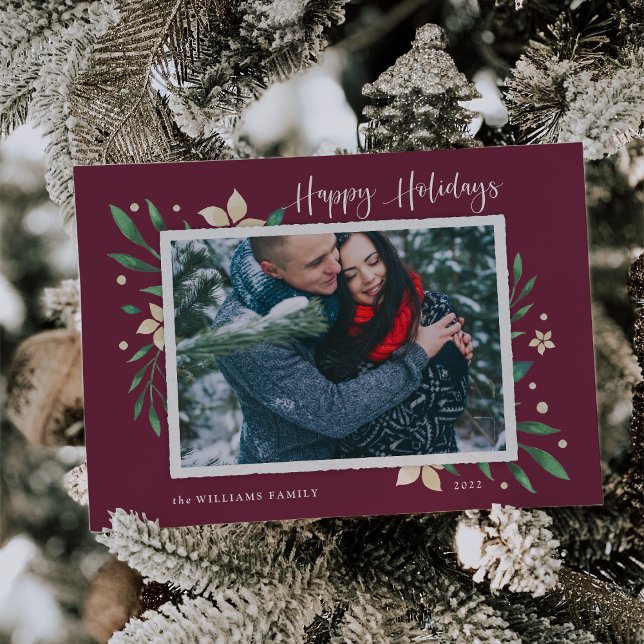 Bright Boughs | Happy Holidays Photo Holiday Card (Creator Uploaded)