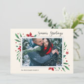 Bright Boughs | Season's Greetings Photo Holiday Card (Standing Front)
