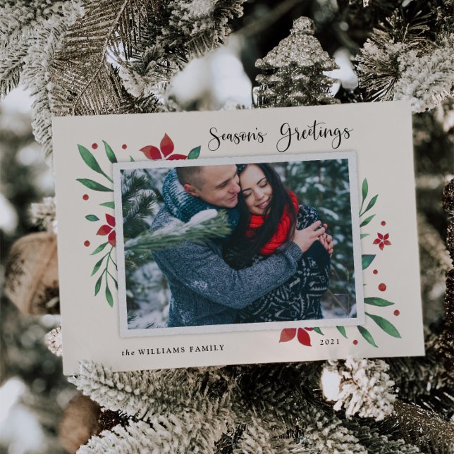 Bright Boughs | Season's Greetings Photo Holiday Card