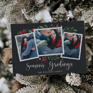 Bright Boughs Three Photo Holiday Card