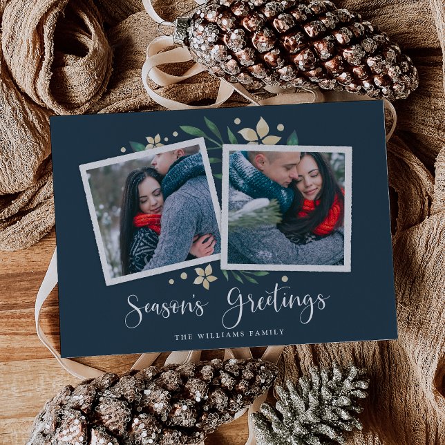 Bright Boughs | Two Photo Holiday Card (Creator Uploaded)