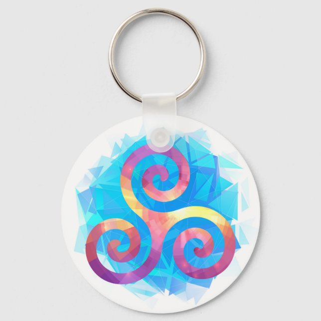 Bright breton triskel key ring (Front)