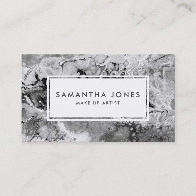 Bright Brush Strokes Modern Make Up Artist Business Card (Front)