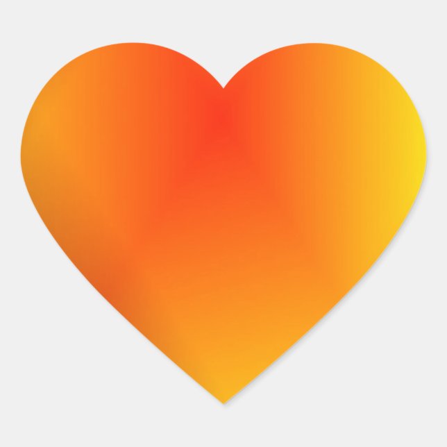 Bright Burnt Orange Heart Sticker (Front)