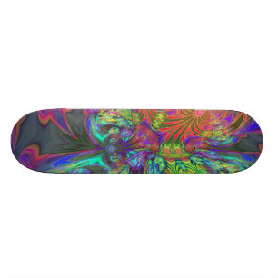 Bright Burst of Colour – Salmon & Indigo Deva Skateboard