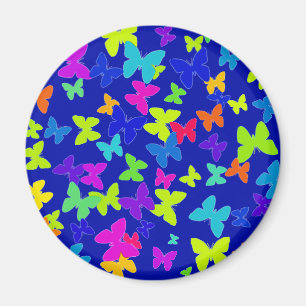 Bright Butterflies Blue Magnet