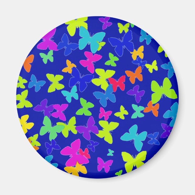 Bright Butterflies Blue Magnet (Front)