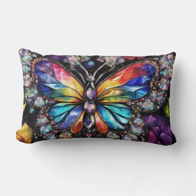 Bright Butterfly  Lumbar Cushion (Front)