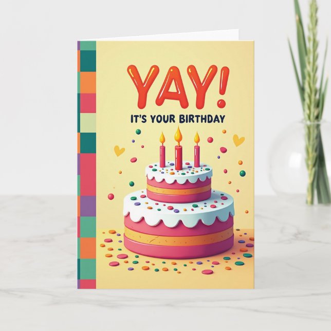 Bright Cake Birthday Card (Front)
