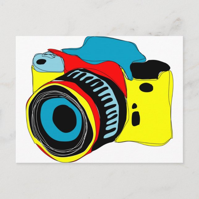 Bright camera illustration postcard (Front)