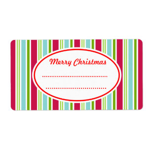 Bright Candy Christmas Kitchen Labels