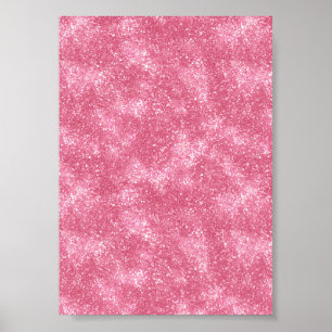 Bright Candy Fine Pink Glitter Pattern Poster