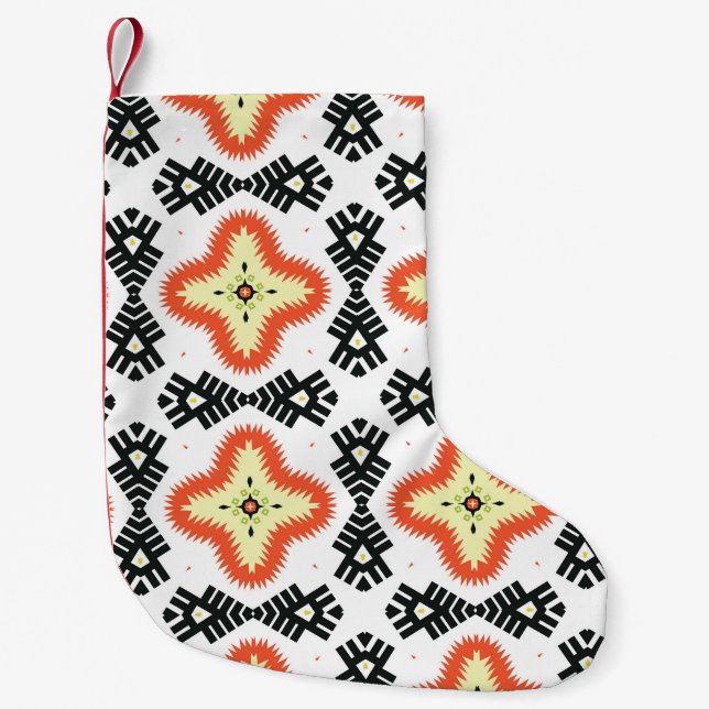 Bright Carpet: Ethnic Aztec Ornament Small Christmas Stocking (Front)