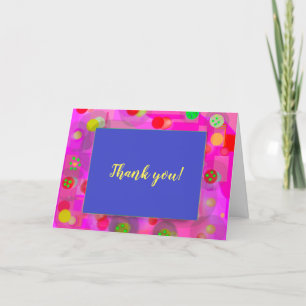 Bright Celebration Design Blue W/Abstract Circles Thank You Card